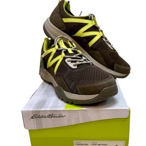Eddie Bauer Men's Brown and Neon Yellow Athletic Shoes